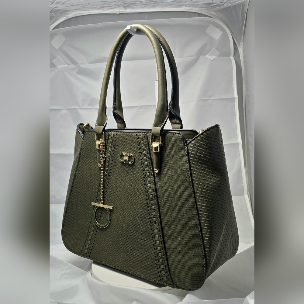 Salvatore Ferragamo Medium Olive Green Crossbody Handbag